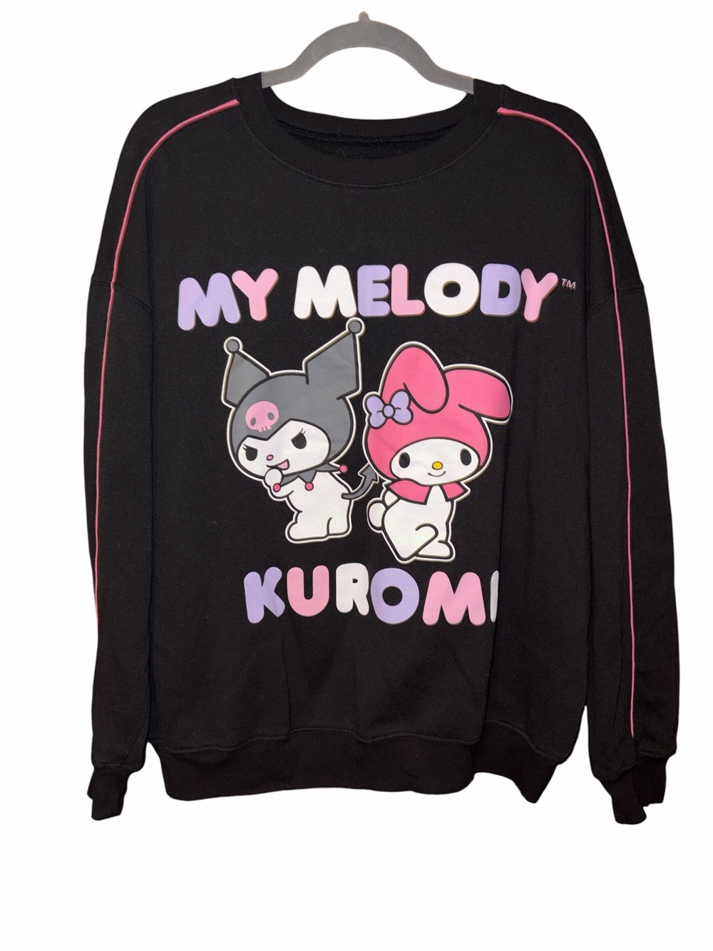 My Melody Kuromi Black Pullover Sweatshirt with Pink Accent Size XXL